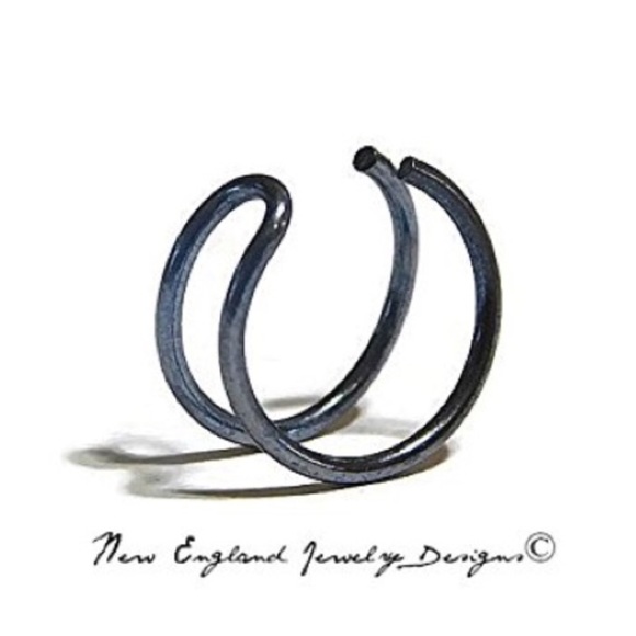925 sterling silver Clip on fake lip ring ear cuff - Picture 1 of 4